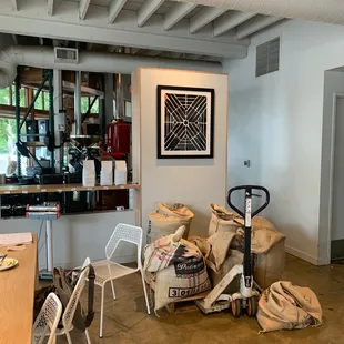 a kitchen and dining area