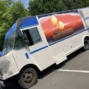 food truck parked in a parking lot