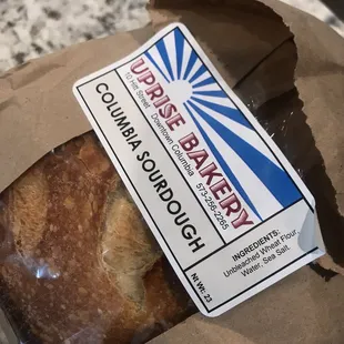 a close up of a bag of bread
