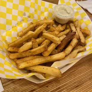 Hand cut fries with homemade ranch!