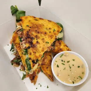 a plate of food in a box