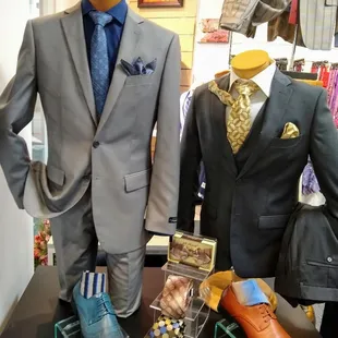 Suit Package starting at $150
(Suit, Shirt &amp; Tie or Bow)
Slim, Modern &amp; Regular Fit