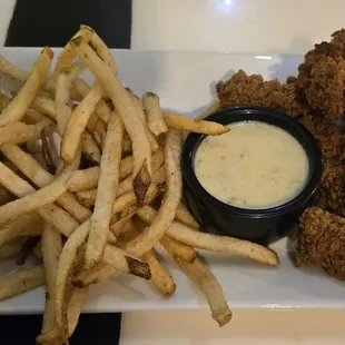 Steak Fingers - actually steak, not the overly tenderized stuff.  Incredibly tender