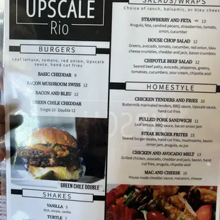 a menu for a restaurant