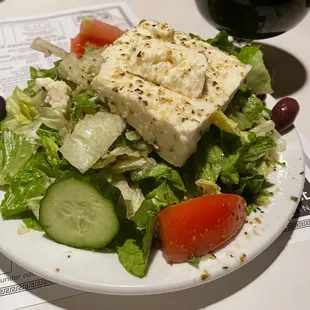 The SMALL Greek salad is probably enough for most people.