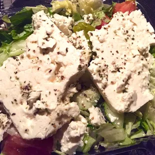 The rest of the Greek salad is average, but if feta is your thing, J&amp;G gives you a SHITLOAD!  (And, it's quality feta, too.)