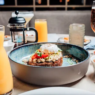 a bowl of food on a table