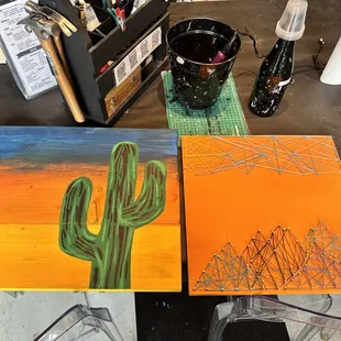 a painting of a cactus
