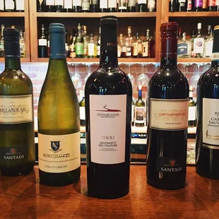 Some of the new Italian reds and whites at Upstairs!