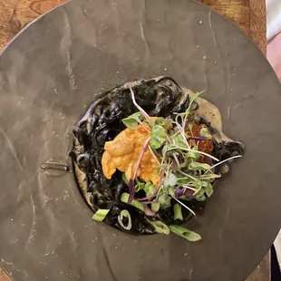 Squid Ink Pasta with Uni