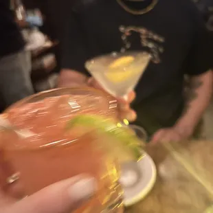 Sweet &amp; Smoke marg. + vodka martini