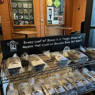 a display of bread and pastries