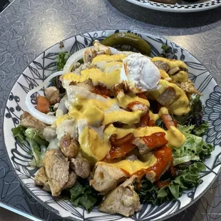 The chicken schwarma bowl was so flavorful and delicious.