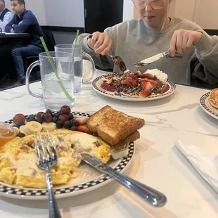 Shady Pancakes, Denver Omelette, and Fresh Fruit