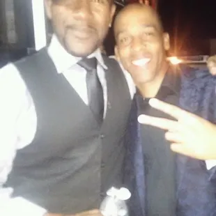 Enjoying the night life with my little brother, Charles Walker.