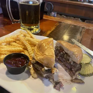 Double Mushroom and Swiss with Bacon