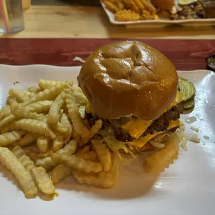 Uptown burger. Great burger, but I'd upgrade to the waffle fries next time.
