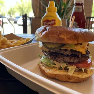 Uptown Burger with two 4oz smash burgers