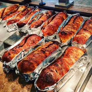 Stuffed Calzones! Chicken bacon ranch, BBQ chicken bacon, Pepperoni and bacon