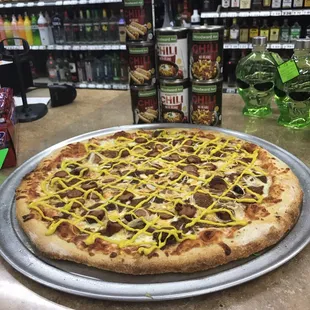 Coney dog pizza