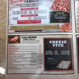 menu
