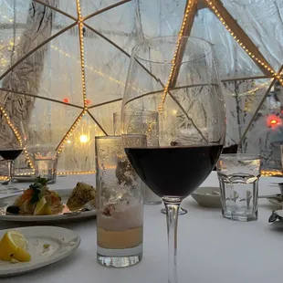 The igloo was a great solution for diners not comfortable eating indoors