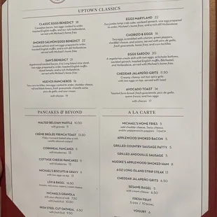 Menu - page 1