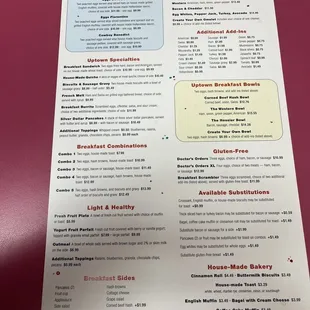 sushi and sashimi, menu