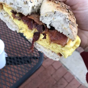 Bacon egg and cheese breakfast bagel