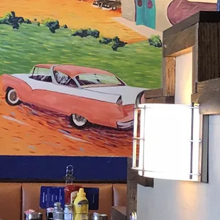 Wall mural.  '55 Chevy.
