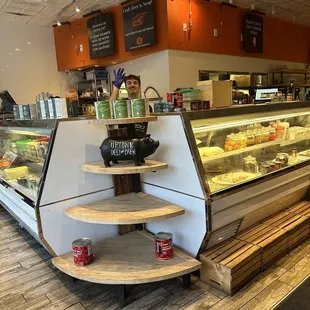 Front deli case and friendly greeter!