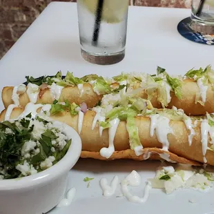 Flautas with REAL guacamole