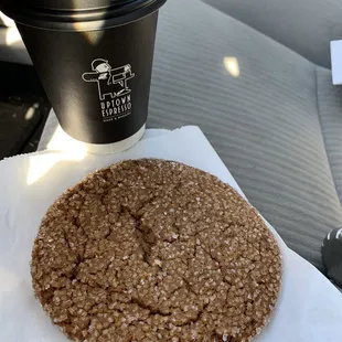 Double tall drip coffee and ginger molasses cookie!