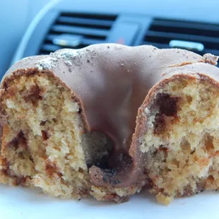 Cross section of the mini coffee cake bundt (gluten free).