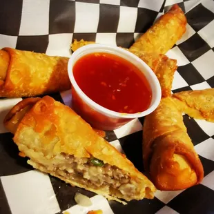 Cheesesteak egg rolls! Always delicious!