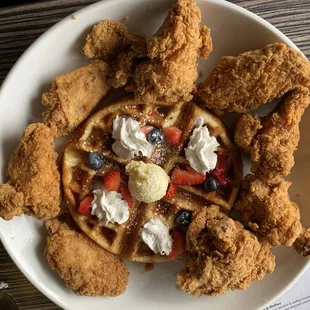 fried chicken and waffles