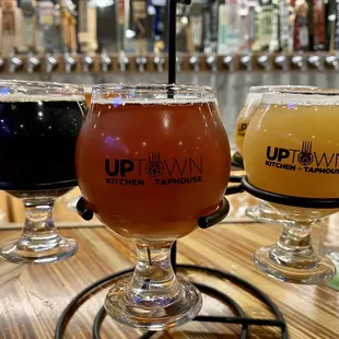 three glasses of beer