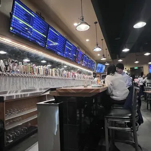 Many choices of beer on tap