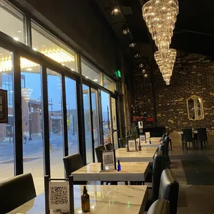 Tables inside the restaurant