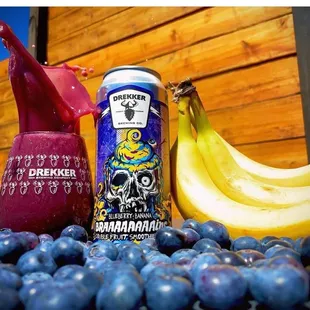 blueberries and bananas