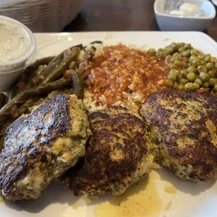 Greek Chicken Meatballs. Insides were moist, but outsides were dry and chewy.