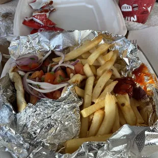 Gyro Sandwich &amp; French Fries