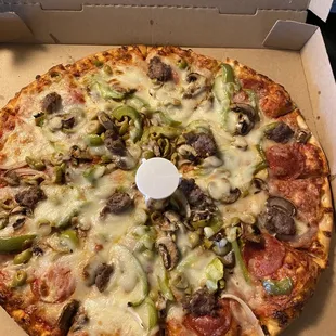 This is the 14 in Supreme pizza, so different from my year ago picture. But was still good for a Friday night.