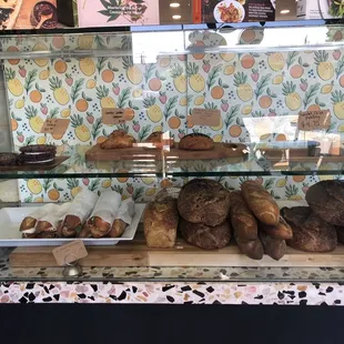 Baked goods and bread.