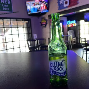 Ice cold Rolling Rock!