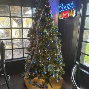 Christmas tree in the game room!