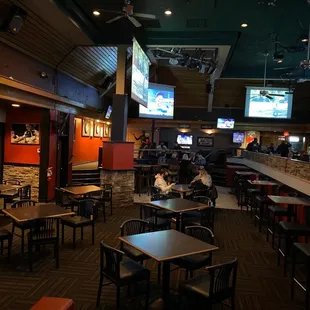 the bar and dining area