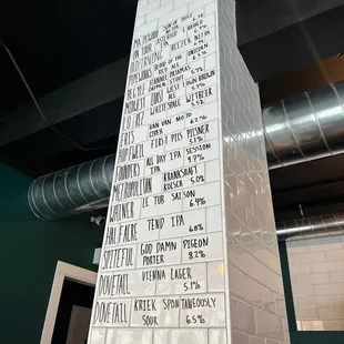 Beer menu