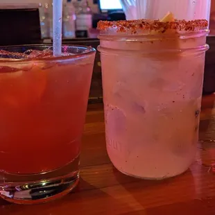 Blueberry gimlet (left) locals only (right)