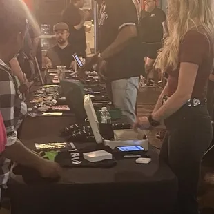 Comedian sign and sell their items